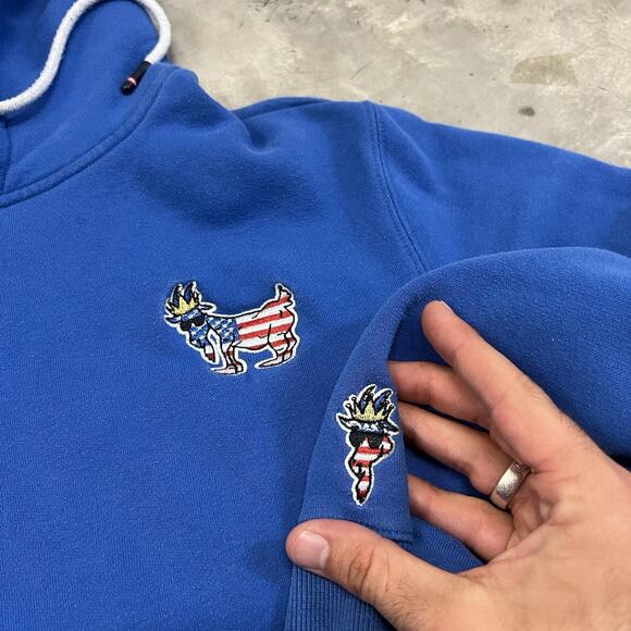 GOAT Hoodie Mens Medium Blue USA New York Pullover Be The Greatest - Picture 4 of 8